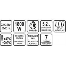 LUND Friteuza multifunctionala 1800W, 5.2L..